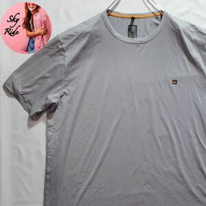 QUIKSILVER クイックシルバー ウォーターマン メンズ ワンポイントロゴ 半袖 ヴィンテージ Tシャツ ライトグレー XXL 90's 古着 #MA0401