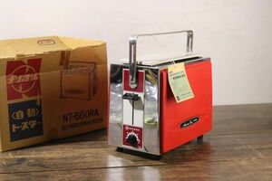 * unused Showa Retro NATIONAL National automatic toaster NT-660RA red red Vintage manual original box Ma1614*