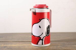 ☆昭和レトロ peanuts ピーナッツ スヌーピー 卓上ポット テーブルポット 赤 レッド 魔法瓶 ハンドジャグ ビンテージ Ma2203*