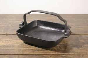 南部鉄器 すき焼き鍋 角型 手提付 内寸18×18×4cm すきやき鍋 鉄鍋 鉄器 調理器具 Ma2209