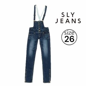 sly jeans スライ スキニー デニム オーバーオール サロペット タイト M 相当