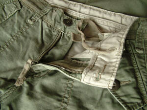 Levi'sリーバイス ６ポケットミリタリーカーゴパンツ six Pocket Military Cargo Pants Olive Green Front Zip Hem Zipper Size 30