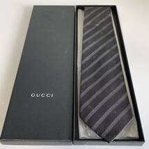 グッチ（GUCCI） 黒Gストライプネクタイ_画像1