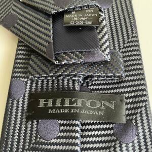 HILTON（ヒルトン） ダークネイビードットネクタイ