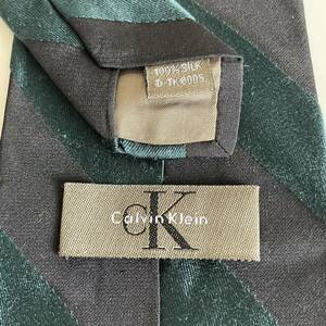  Calvin Klein (Calvin Klein) black green reji men taru necktie 