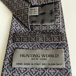 HUNTING WORLD(ハンティングワールド) 紺パープル四角ネクタイ