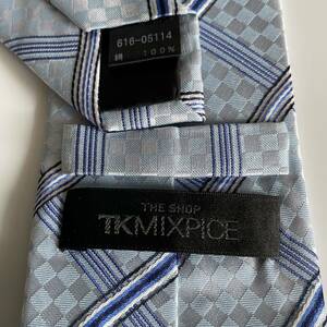 TK MIXPICE ティーケーミクスパイス、タケオキクチ 水色チェックネクタイ