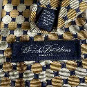 ブルックスブラザーズメーカーズ(Brooks Brothers MAKERS) 紺ゴールド丸ネクタイ