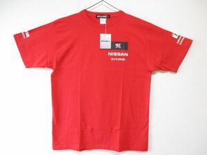 送料無料 未使用 NISMO 日産 GT-R 本山哲/B.トレルイエ スーパーGT 2009年 チーム Tシャツ レッド サイズＬＬ