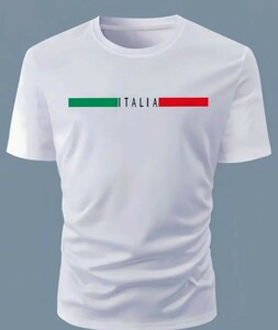 新品!今なら送料無料!ITALIAイタリア　Tシャツ プリント高級感あります　男女兼用サイズXXL チームTシャツ