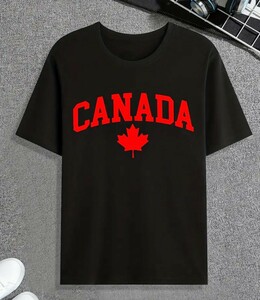 新品!今なら送料無料!カナダCANADAブラック Tシャツ 半袖 ロック ロゴ Black Tee　高級感あります男女兼用サイズM L XLからお選びください