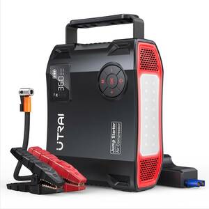 UTRAI. Jump starter. 27000mAhpi-k electric current 3500A electric air pump one pcs four position air compressor installing DC/USB output 