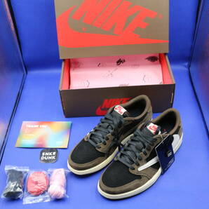 77-190 [現状品]Travis scott × NIKE AJ1 LOW OG SP-T Black/Dark Mocha 27cm CQ4277-001の画像1