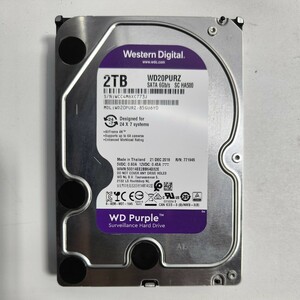 「53」WD Purple 　WD20PURZ 2TB　SATA 3.5インチ/HDD（使用39216）