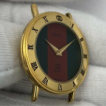 1円～/GUCCI/グッチ/3000L/2針/シェリーライン文字盤/ゴールドカラー/ラウンド/クォーツ/レディース腕時計/ジャンク/T054_画像4