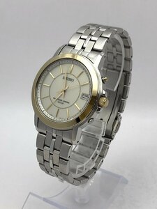 1円～/SEIKO/セイコー/SOLAR/ソーラー/7B42-0AS0/3針/デイト/コンビカラー/ラウンド/メンズ腕時計/稼動品/ジャンク/T154