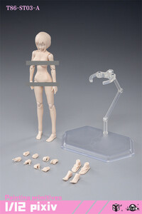 86TOYS & Longshan 1/12 Metal ST03-A (白肌 バストL) 女性 デッサン人形 1/12スケールフィギュア 美少女ボディ素体