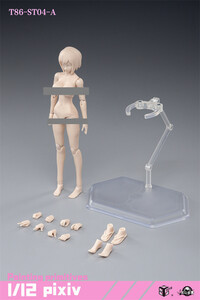 86TOYS & Longshan Metal 1/12 ST04-A (白肌 バストXL) 女性 デッサン人形 1/12スケールフィギュア 美少女ボディ素体