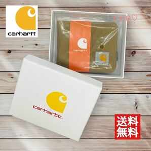 Carhartt　財布　二つ折り財布　ロゴ　箱付き　ブラウン　茶