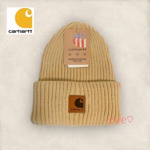 カーハート　Carhartt ビーニー 　ニット帽 　ニットキャップ　ベージュ