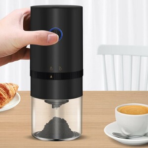  small size light weight carrying OK. electric coffee mill legume .. coffee grinder USB rechargeable portable compact . repairs easy cleaning brush attaching 