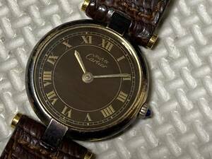 Cartier カルティエ マスト 925 ARGENT PLAQUE OR G 20 M クォーツ 腕時計