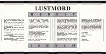 Lustmord / Heresy / CD / Soleilmoon Recordings / SOL-9-CD　ノイズ　ダークアンビエント_画像2