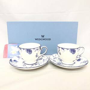 1円 未使用 WEDGWOOD ウェッジウッド ブループラム blue plum カップ ソーサー 2点 セット 洋食器 箱付き