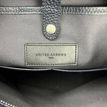 1円 極美品 UNITED ARROWS ユナイテッドアローズ トートバッグ ビジネスバッグ オールレザー シボ革 ネイビー メンズ A4可 肩掛け 大容量_画像9