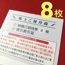 【送料無料】東京テアトル 株主優待券 映画ご招待券８枚 提示割引証１枚 女性名義 最新 新着_画像1