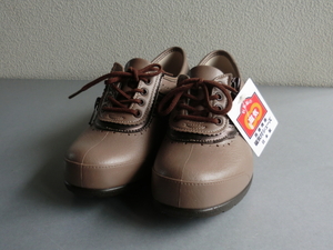  new goods 22.5cm EEE. many luck made in Japan LW-170 women's shoes magnetism attaching health shoes casual oak color 