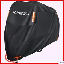 Homwarm ブラック XXL 収納バッグ付き 盗難防止 紫外線防止 防水 300D厚手 バイクカバー 23_画像1