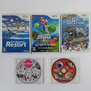 【動作確認済】Wii ソフト5本セット GO VACATION スーパーマリオギャラクシー2 Party Nintendo 任天堂