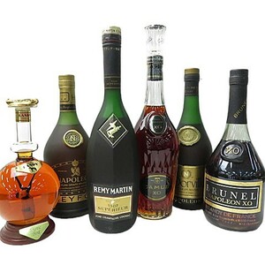 【1,000円～】ブランデー 6本 まとめ売り REMY MARTIN / CAMUS / BRUNEL 他【未開栓】[M4673]