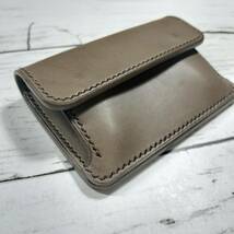 RiDo LeatherWorks【イタリアンバケッタレザー】マルチに使えるコインケース★グレー　小銭入れ　ミニ財布 　 ハンドメイド_画像1