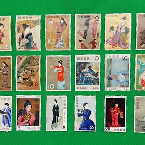 趣味週間シリーズ/全18種/美品/ヒンジ無/糊艶良好/1957年から1974年/18年分連続/完品/まりつき/千姫/他/No18