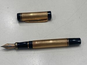 旧型 PARKER パーカー デュオフォールド インターナショナル ブラック ＧＴ 万年筆 大型１８金刻印 バイカラー　中古品