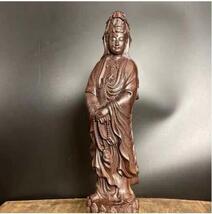 仏像 沈香木彫り 観音菩薩 観音立像 置物 精密彫刻 高さ29cm_画像3