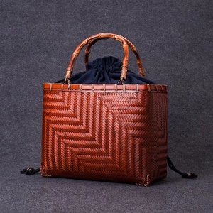  new goods * nature bamboo braided up basket back handmade basket stylish shopping basket storage bag 