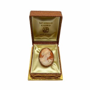 liverino cameo シェル カメオ ブローチ ペンダントトップ ケース付き アクセサリー 女性像 貴婦人 彫刻品 アンティーク ヴィンテージ