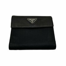 PRADA プラダ M170 テスートナイロン レザー 三角ロゴ ネロ 黒 ブラック 三つ折り 財布 ウォレット 男女兼用_画像2