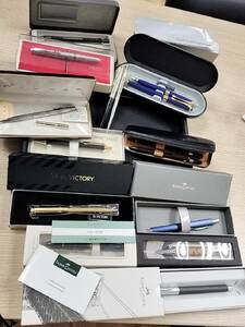 #14051A【良品多】筆記用具 文具おまとめ15点 PERKER PILOT ニューマン FARER-CASTEL　等 万年筆 ボールペン シャープペンシル ケース付多 