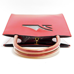 美品Ferragamoフェラガモ ハンドバッグ ミニトートバッグ ポーチ付き レザー 赤 イタリア製の画像4