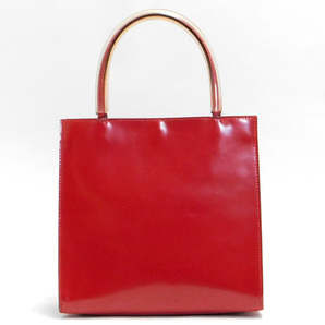 美品Ferragamoフェラガモ ハンドバッグ ミニトートバッグ ポーチ付き レザー 赤 イタリア製の画像3
