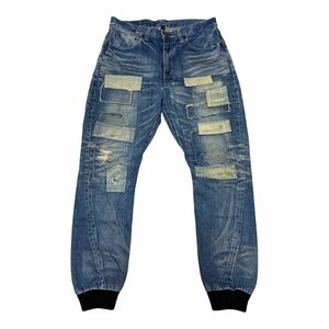 glamb UNPLUGGED SARROUEL DENIM デニム ジーンズ 古着 ヴィンテージ サルエル 加工 リペア