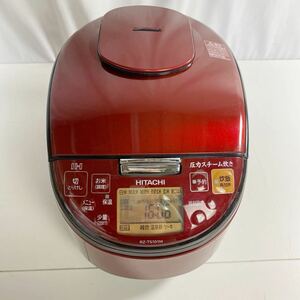 HITACHI IHジャー炊飯器 RZ-TS101M レッド 2018年製 5合 圧力スチーム炊き 中古品 現状品 動作確認済 100V 50/60Hz 1400W IH