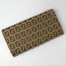 e3765　未使用【FENDI】フェンディ　ズッキーノ　長財布　キャンバス×レザー　財布_画像3