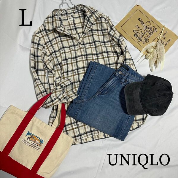 UNIQLO ユニクロ フランネル チェックシャツ レディース 324a94