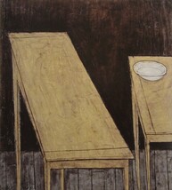 ベルナール・ビュフェ「二つのテーブル」　 希少画集・額装画、日本製新品額縁、状態良好、送料無料_画像1