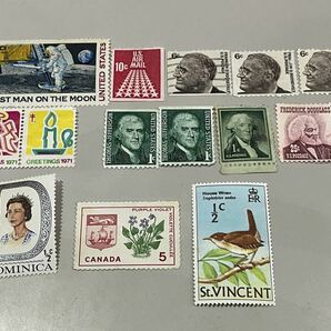 海外未使用切手 おまとめ14枚 アメリカ、カナダ、ドミニカ、セントビンセント及びグレナディーン諸島の画像1